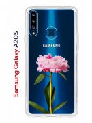 Чехол-накладка Samsung Galaxy A20S Kruche Print Пион