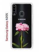 Чехол-накладка Samsung Galaxy A20S Kruche Print Пион