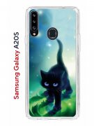 Чехол-накладка Samsung Galaxy A20S (588937) Kruche PRINT Черный кот