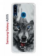 Чехол-накладка Samsung Galaxy A20S Kruche Print Волк