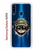 Чехол-накладка Samsung Galaxy A20S (588937) Kruche PRINT Кот в наушниках