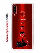 Чехол-накладка Samsung Galaxy A20S (588937) Kruche PRINT Котенок в чашке