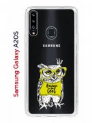 Чехол-накладка Samsung Galaxy A20S (588937) Kruche PRINT Сова в очках