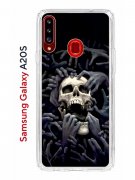 Чехол-накладка Samsung Galaxy A20S Kruche Print Skull Hands