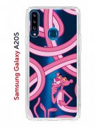 Чехол-накладка Samsung Galaxy A20S (588937) Kruche PRINT Розовая Пантера