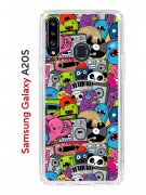 Чехол-накладка Samsung Galaxy A20S (588937) Kruche PRINT Monsters music