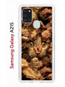Чехол-накладка Samsung Galaxy A21S (587676) Kruche PRINT Котик с рыбками