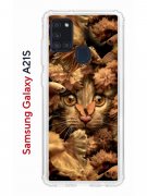 Чехол-накладка Samsung Galaxy A21S (587676) Kruche PRINT Котик с рыбками