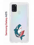 Чехол-накладка Samsung Galaxy A21S (587676) Kruche PRINT Акула