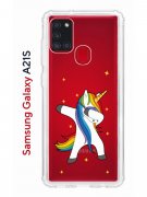 Чехол-накладка Samsung Galaxy A21S Kruche Print Единорожка