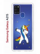 Чехол-накладка Samsung Galaxy A21S Kruche Print Единорожка