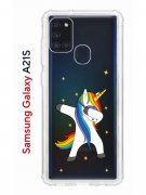 Чехол-накладка Samsung Galaxy A21S Kruche Print Единорожка