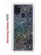 Чехол-накладка Samsung Galaxy A21S Kruche Print Skull White