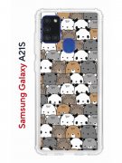 Чехол-накладка Samsung Galaxy A21S Kruche Print Медвежата