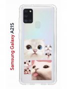 Чехол-накладка Samsung Galaxy A21S Kruche Print Коты