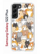 Чехол-накладка Samsung Galaxy S22 Plus Kruche Print Котики