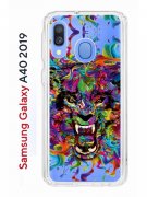 Чехол-накладка Samsung Galaxy A40 2019 Kruche Print Colored beast