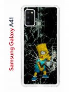 Чехол-накладка Samsung Galaxy A41 Kruche Print Барт Симпсон