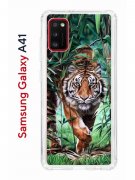 Чехол-накладка Samsung Galaxy A41 Kruche Print Крадущийся тигр
