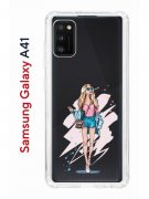 Чехол-накладка Samsung Galaxy A41 Kruche Print Fashion Girl