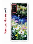 Чехол-накладка Samsung Galaxy A41 Kruche Print Ромашки у ручья