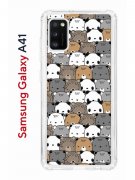 Чехол-накладка Samsung Galaxy A41 Kruche Print Медвежата