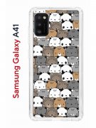 Чехол-накладка Samsung Galaxy A41 Kruche Print Медвежата