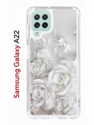 Чехол-накладка Samsung Galaxy A22/M22/M32 Kruche Print White roses