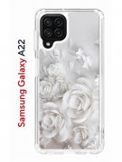 Чехол-накладка Samsung Galaxy A22/M22/M32 Kruche Print White roses