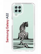 Чехол-накладка Samsung Galaxy A22 (606545) Kruche PRINT Tiger