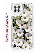 Чехол-накладка Samsung Galaxy A22/M22/M32 Kruche Print Ромашки