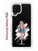 Чехол-накладка Samsung Galaxy A22/M22/M32 Kruche Print Fashion Girl