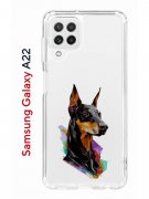 Чехол-накладка Samsung Galaxy A22 (606545) Kruche PRINT Доберман
