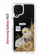 Чехол-накладка Samsung Galaxy A22 Kruche Print Крафтовые наклейки
