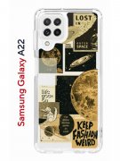 Чехол-накладка Samsung Galaxy A22/M22/M32 Kruche Print Стикеры Космос
