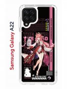 Чехол-накладка Samsung Galaxy A22 4G/M22/M32 Kruche Print Yae Miko Genshin