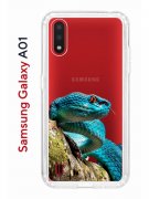 Чехол-накладка Samsung Galaxy A01/A015 Kruche Print Змея