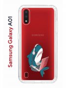 Чехол-накладка Samsung Galaxy A01/A015 (583858) Kruche PRINT Акула