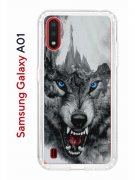 Чехол-накладка Samsung Galaxy A01/A015 Kruche Print Волк