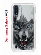 Чехол-накладка Samsung Galaxy A01/A015 Kruche Print Волк
