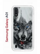Чехол-накладка Samsung Galaxy A01/A015 Kruche Print Волк