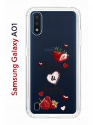 Чехол-накладка Samsung Galaxy A01/A015 Kruche Print Ягодный микс