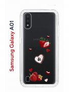 Чехол-накладка Samsung Galaxy A01/A015 Kruche Print Ягодный микс