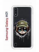 Чехол-накладка Samsung Galaxy A01/A015 Kruche Print Кот в наушниках