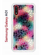 Чехол-накладка Samsung Galaxy A01/A015 Kruche Print Цветные листья