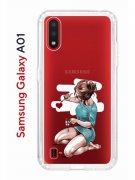 Чехол-накладка Samsung Galaxy A01/A015 Kruche Print Рисуя любовь