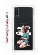 Чехол-накладка Samsung Galaxy A01/A015 Kruche Print Рисуя любовь