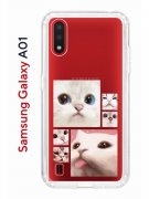 Чехол-накладка Samsung Galaxy A01/A015 (583858) Kruche PRINT Коты