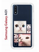 Чехол-накладка Samsung Galaxy A01/A015 (583858) Kruche PRINT Коты