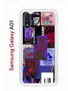 Чехол-накладка Samsung Galaxy A01/A015 (583858) Kruche PRINT Стикеры Киберпанк